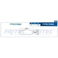 Pastilla para freno de disco Fritec, Formula Ceramic Specific, Delantera
