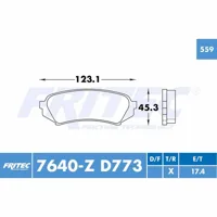 Pastilla para freno de disco Fritec, Formula Ceramic Specific, Trasera