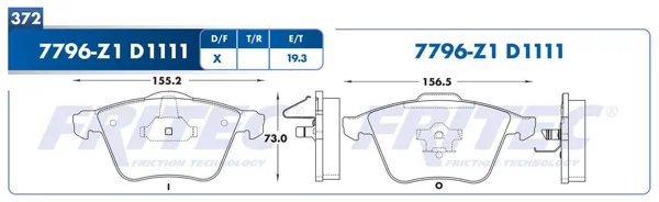 Pastilla para freno de disco Fritec, Formula Ceramic Specific, Delantera SPC-7796-Z1