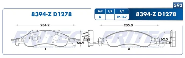 Pastilla para freno de disco Fritec, Formula Ceramic Specific, Delantera SPC-8394-Z