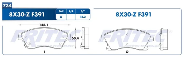 Balata Fritec Spc-8X30-Z SPC-8X30-Z