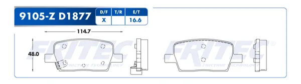 Pastilla para freno de disco Fritec, Formula Ceramic Specific, Trasera SPC-9105-Z
