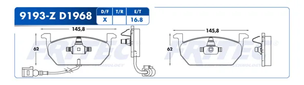 Pastilla para freno de disco Fritec, Formula Ceramic Specific, Delantera SPC-9193-Z
