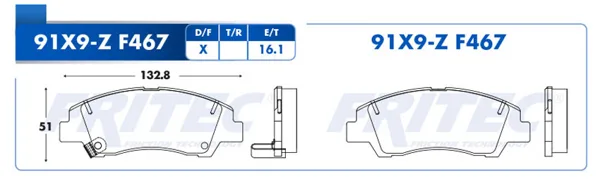 Pastilla para freno de disco Fritec, Formula Ceramic Specific, Delantera SPC-91X9-Z