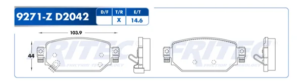 Pastilla para freno de disco Fritec, Formula Ceramic Specific, Trasera SPC-9271-Z