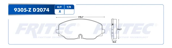 Pastilla para freno de disco Fritec, Formula Ceramic Specific, Delantera SPC-9305-Z